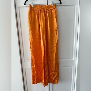 Dolls & Dogs Orange Satin Wide Leg Pants One Size Elastic Waist